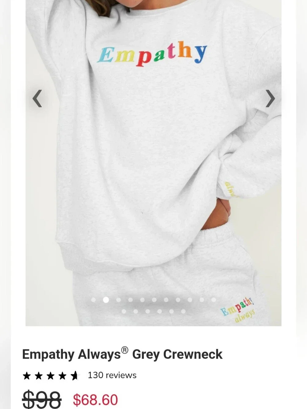The Mayfair Group Empathy Always Gret Crewneck Sz S/M - Picture 2 of 13